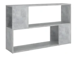 Librería de madera contrachapada gris hormigón 100x24x63 cm
