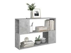 Librería de madera contrachapada gris hormigón 100x24x63 cm