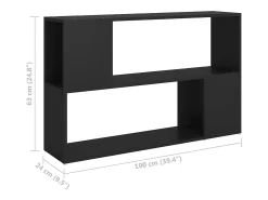 Librería de madera contrachapada negro 100x24x63 cm