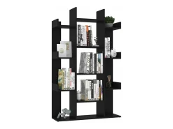 Librería de madera contrachapada negro 86x25,5x140 cm