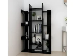 Librería de madera contrachapada negro 86x25,5x140 cm