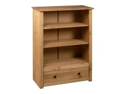 Librería de madera maciza de pino estilo Panamá 80x35x110 cm