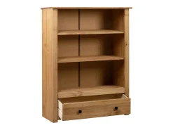 Librería de madera maciza de pino estilo Panamá 80x35x110 cm