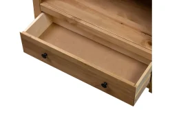 Librería de madera maciza de pino estilo Panamá 80x35x110 cm