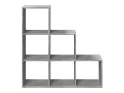 Librería divisor 3 niveles madera gris hormigón 99x29x99 cm