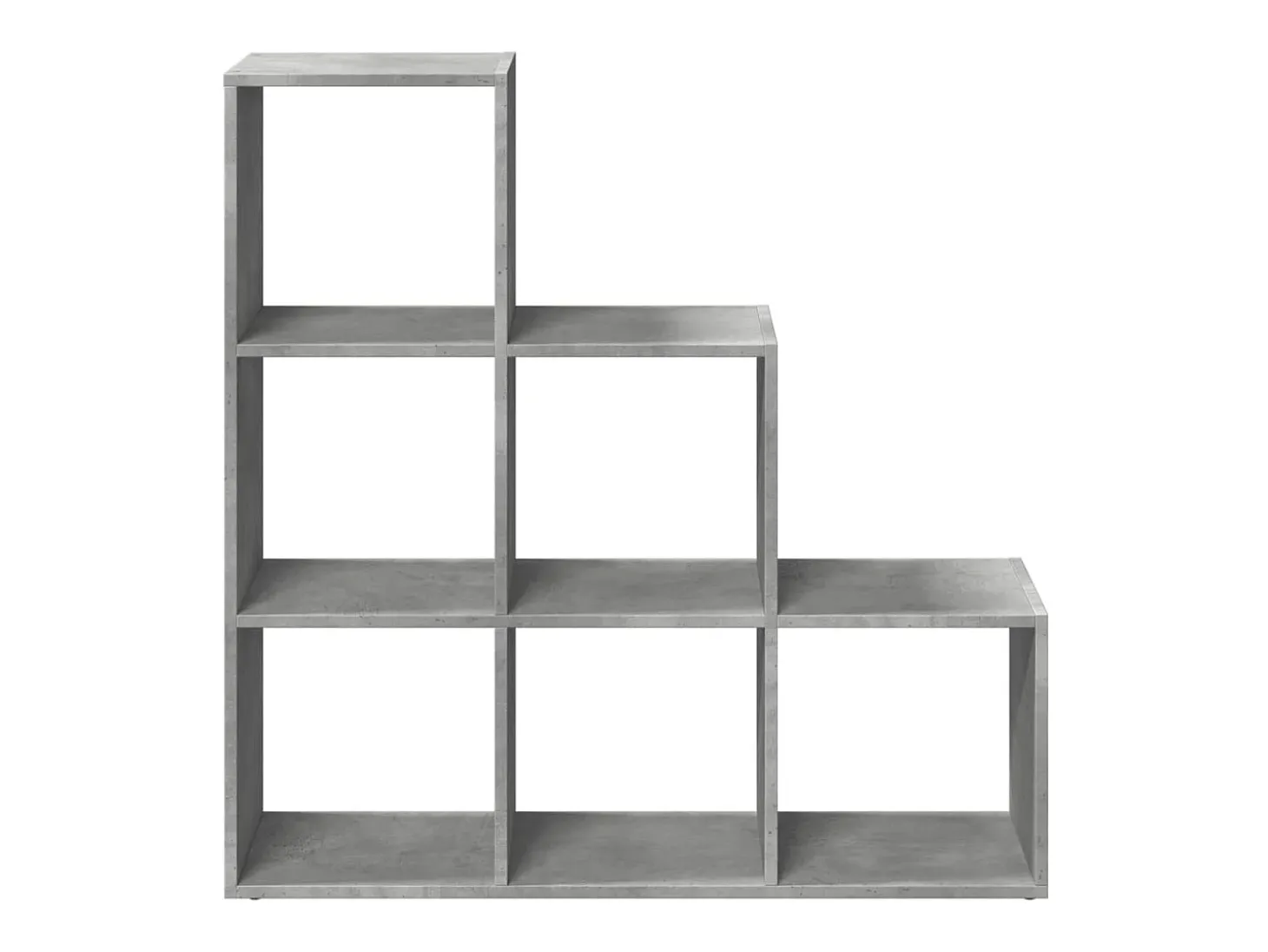 Librería divisor 3 niveles madera gris hormigón 99x29x99 cm