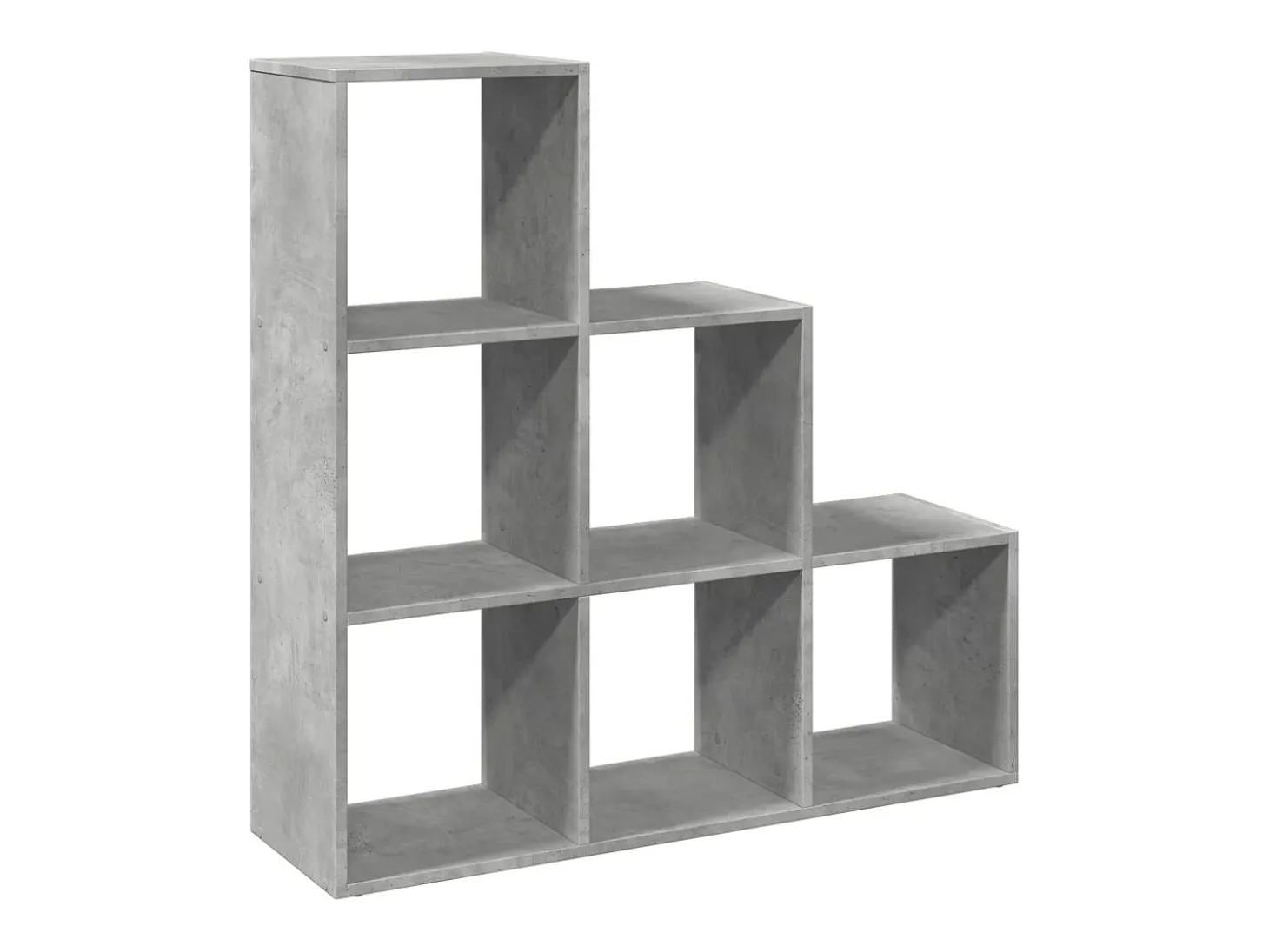 Librería divisor 3 niveles madera gris hormigón 99x29x99 cm