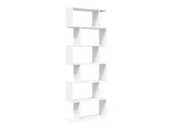 Librería divisor 6 niveles madera ingeniería blanco 70x24x193cm