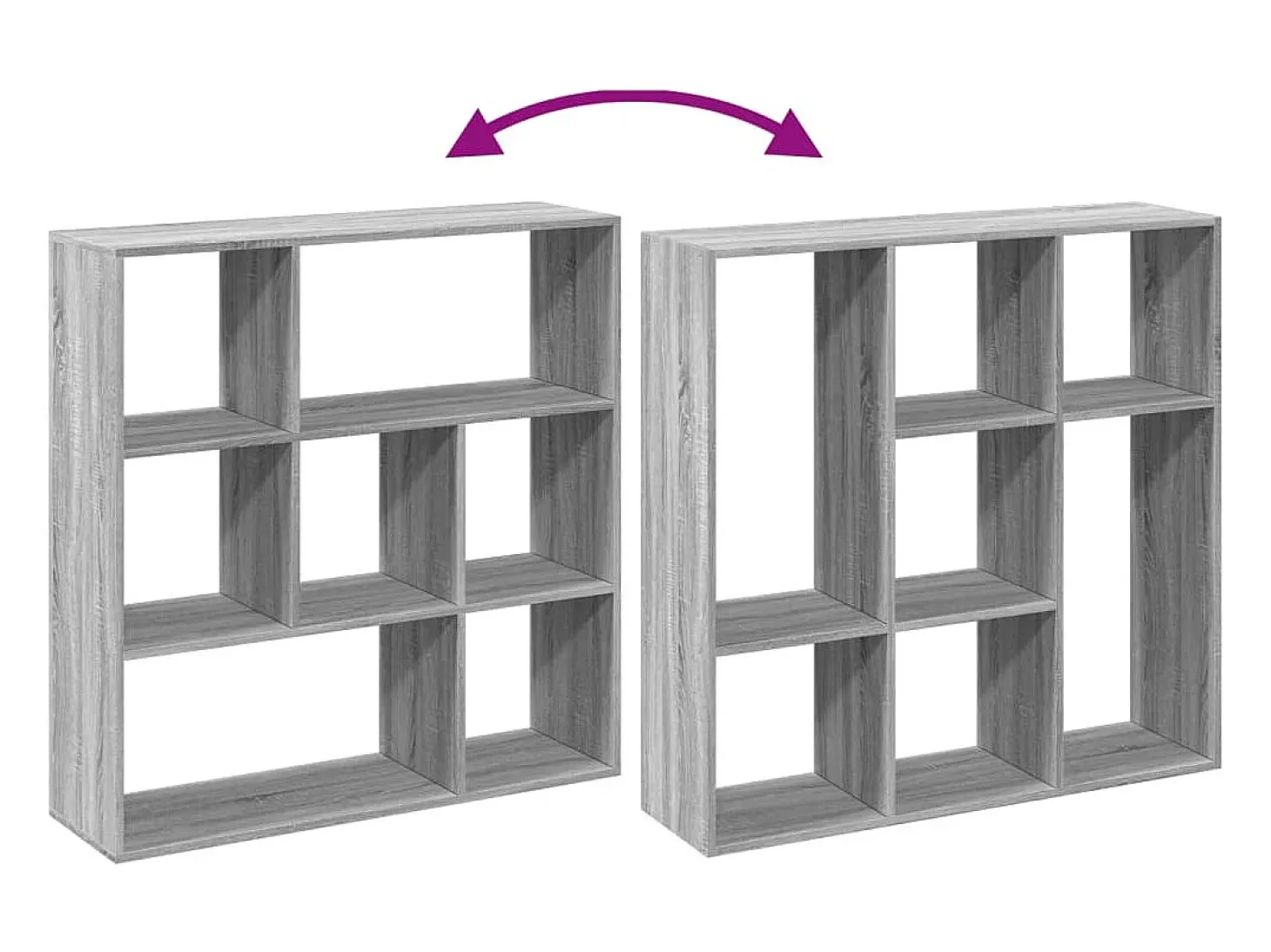 Librería divisor madera ingeniería gris Sonoma 102x29x103,5 cm