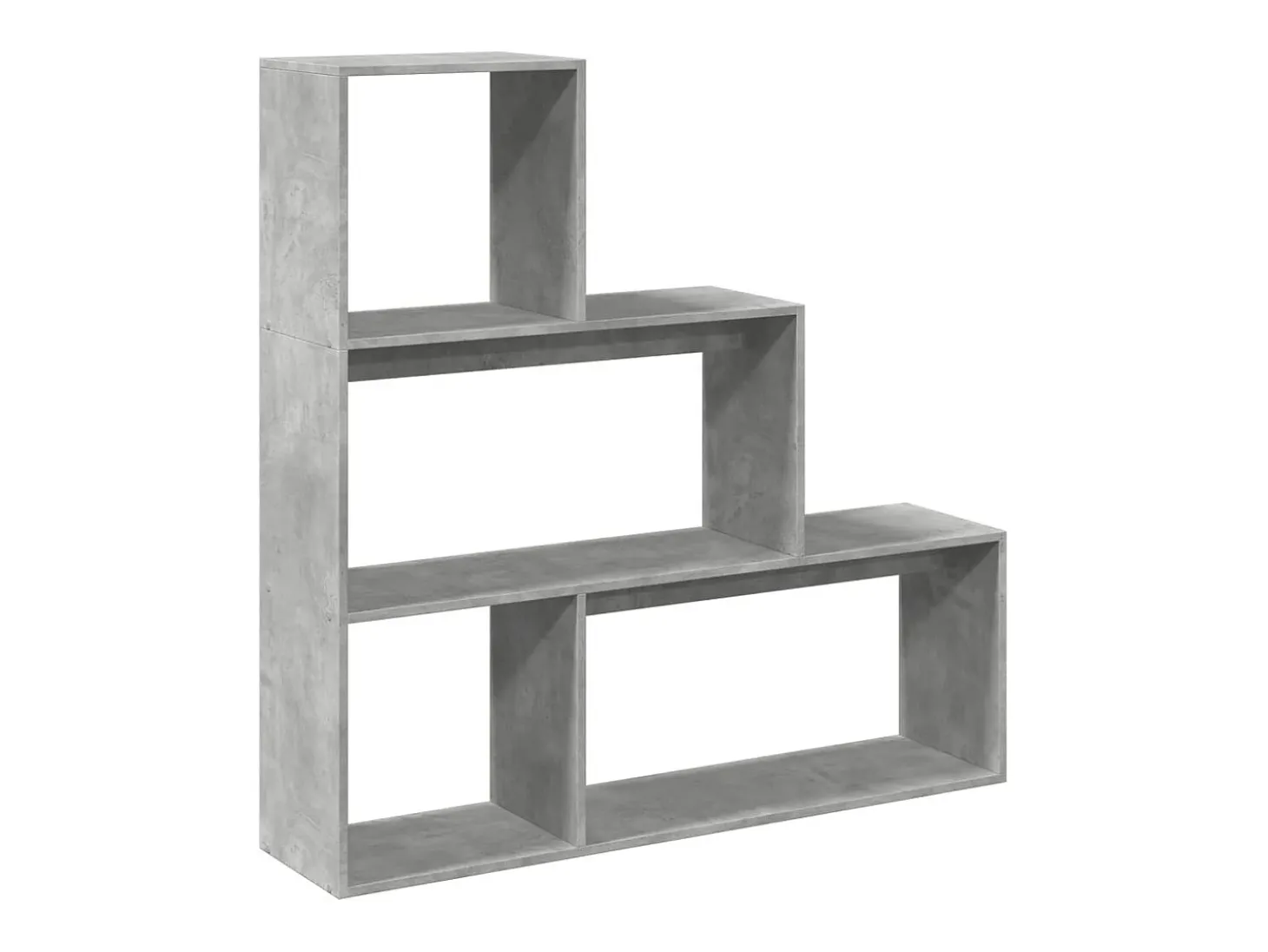 Librería divisora 3 niveles madera gris hormigón 123x29x123 cm
