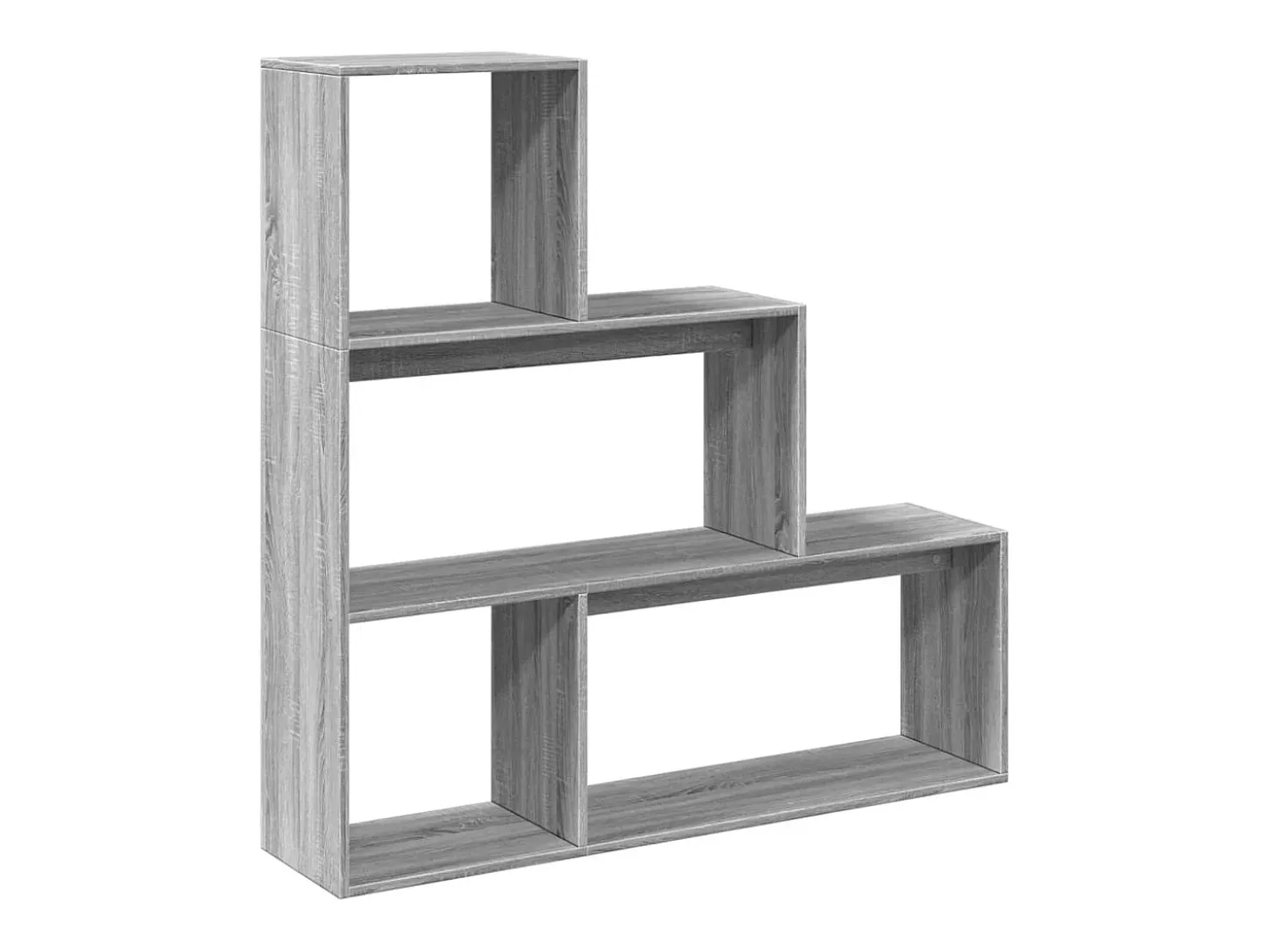 Librería divisora 3 niveles madera gris Sonoma 123x29x123 cm