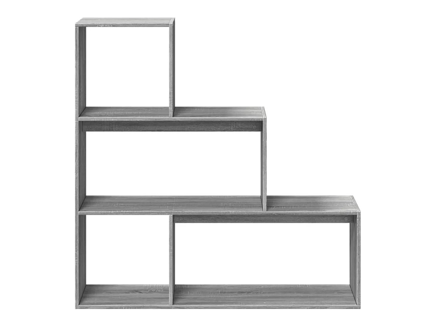 Librería divisora 3 niveles madera gris Sonoma 123x29x123 cm