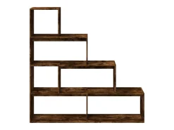 Librería divisora 4 niveles roble ahumado 143,5x29x143,5 cm