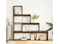 Librería divisora 4 niveles roble ahumado 143,5x29x143,5 cm