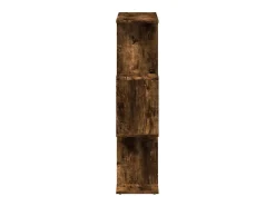 Librería divisora 3 niveles madera roble ahumado 70x24x97 cm