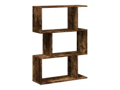 Librería divisora 3 niveles madera roble ahumado 70x24x97 cm