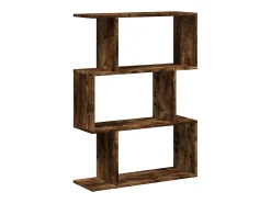 Librería divisora 3 niveles madera roble ahumado 70x24x97 cm