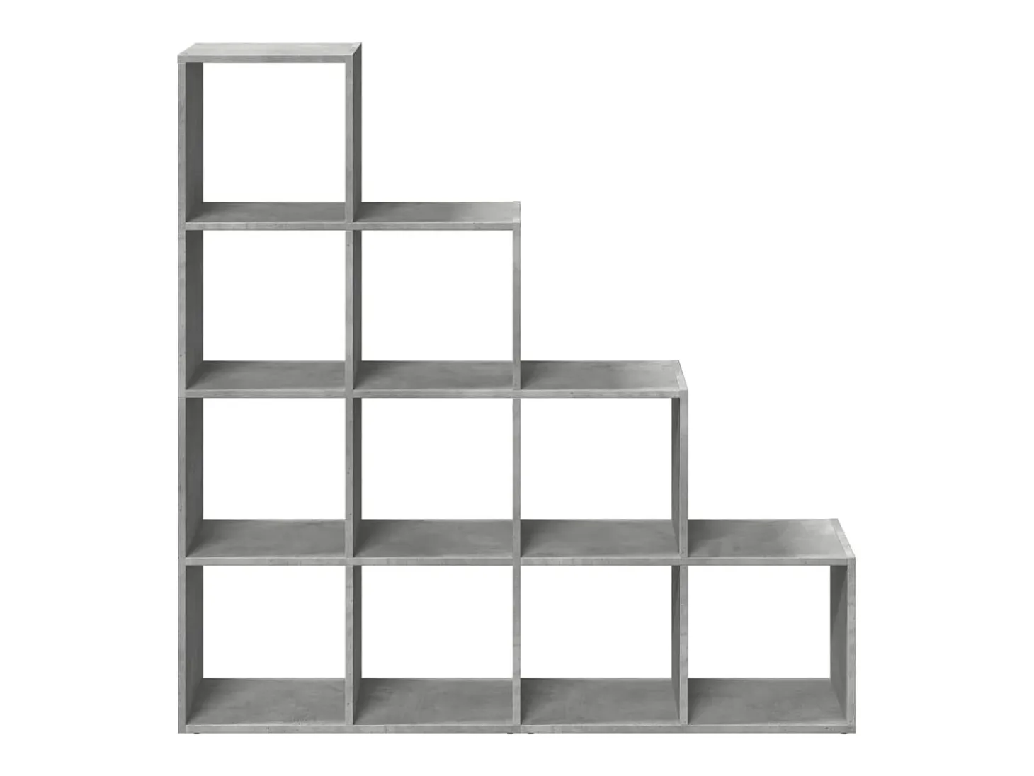 Librería divisora 4 niveles madera gris 131,5x29x131,5 cm