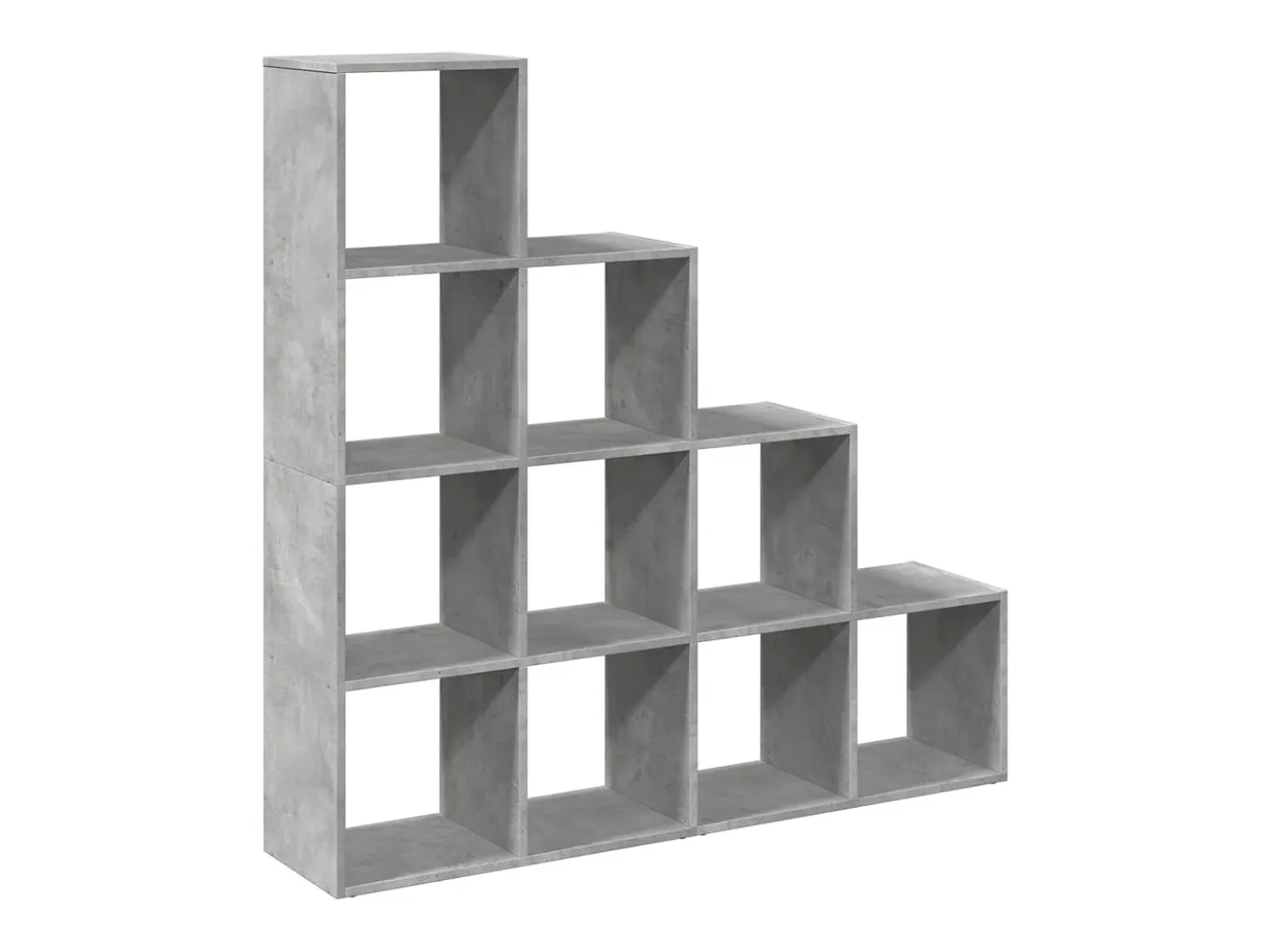 Librería divisora 4 niveles madera gris 131,5x29x131,5 cm