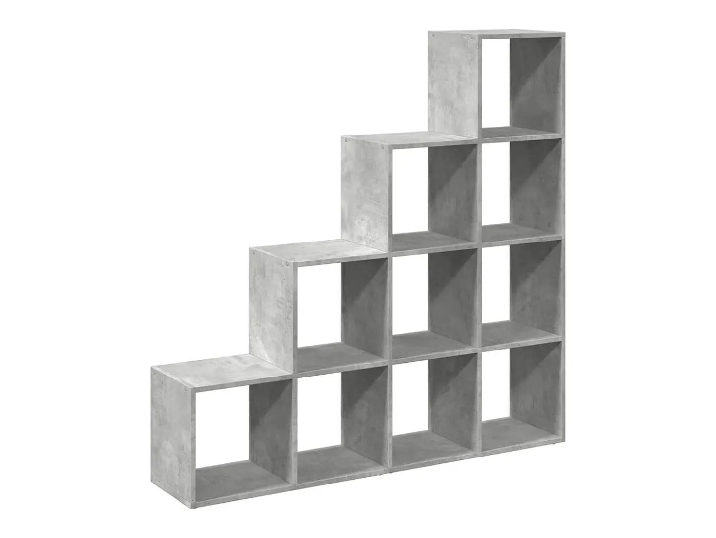 Librería divisora 4 niveles madera gris 131,5x29x131,5 cm
