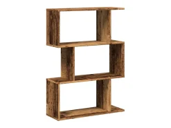 Librería divisora 3 niveles madera envejecida 70x24x97 cm