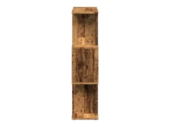 Librería divisora 3 niveles madera envejecida 70x24x97 cm