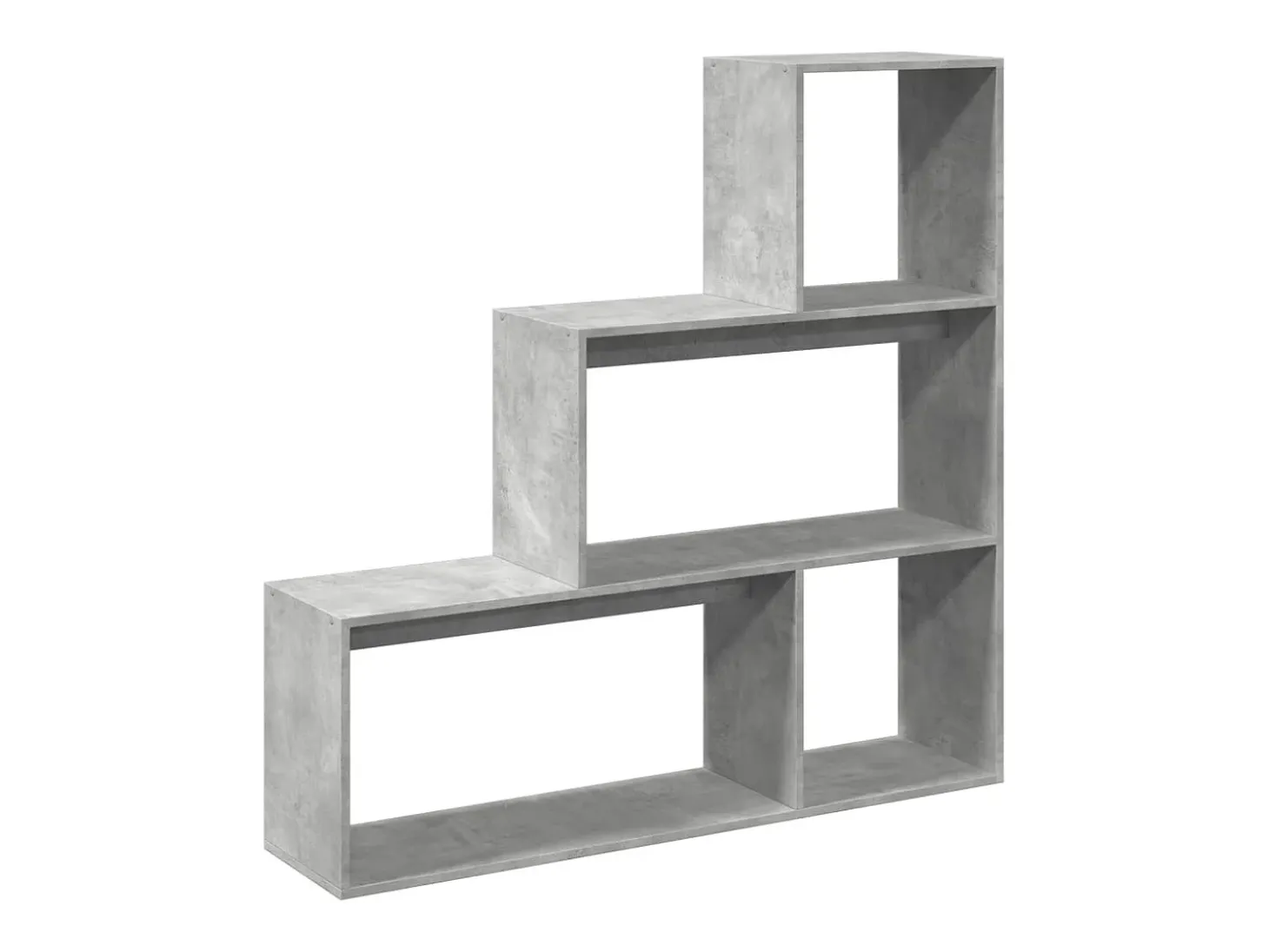 Librería divisora 3 niveles madera gris hormigón 123x29x123 cm