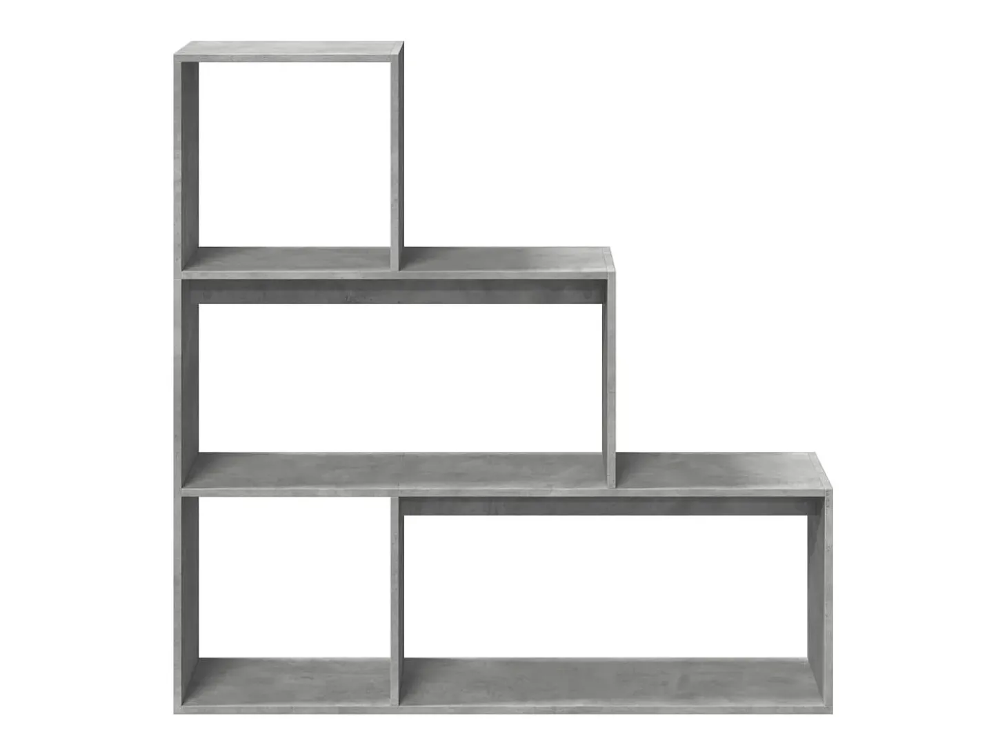 Librería divisora 3 niveles madera gris hormigón 123x29x123 cm