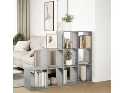 Librería divisora 3 niveles madera gris 137,5x29x103,5 cm