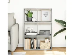 Librería divisora madera gris hormigón 69,5x29x103,5 cm