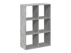 Librería divisora madera gris hormigón 69,5x29x103,5 cm