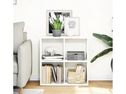Librería divisora madera ingeniería blanca 69,5x29x69,5 cm
