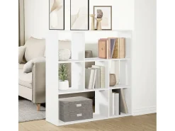 Librería divisora madera ingeniería blanca 102x29x103,5 cm