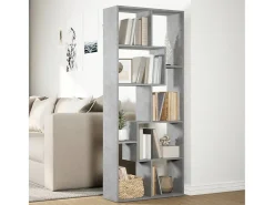 Librería divisora madera ingeniería gris hormigón 67x25x161,5cm