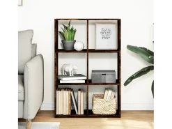 Librería divisora madera roble ahumado 69,5x29x103,5 cm