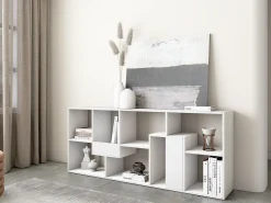 Librería estantería, 162x67x31cm, Con Almacenaje, Blanco
