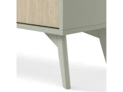 Librería: Eucalipto / Espiga Escandinava, patas de madera, 80 x 160 x 38 cm