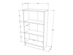 Librería haaus Flint, 2 estantes, Roble Sonoma, 70 x 32 x 122 cm