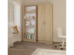 Librería haaus Flint, 4 estantes, Roble Sonoma, 70 x 32 x 196 cm