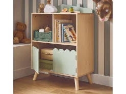 Librería infantil de 2 estantes y 2 puertas verde