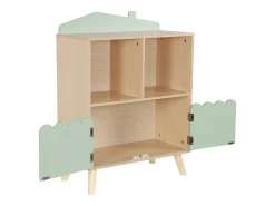 Librería infantil de 2 estantes y 2 puertas verde
