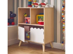Librería infantil de 2 estantes y 2 puertas blanco