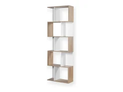 Librería múltiples estantes Alt. 180cm - Acabado madera y blanco
