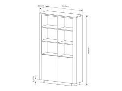 Librería, roble cremona, 113,2 x 190,1 x 38,1 cm