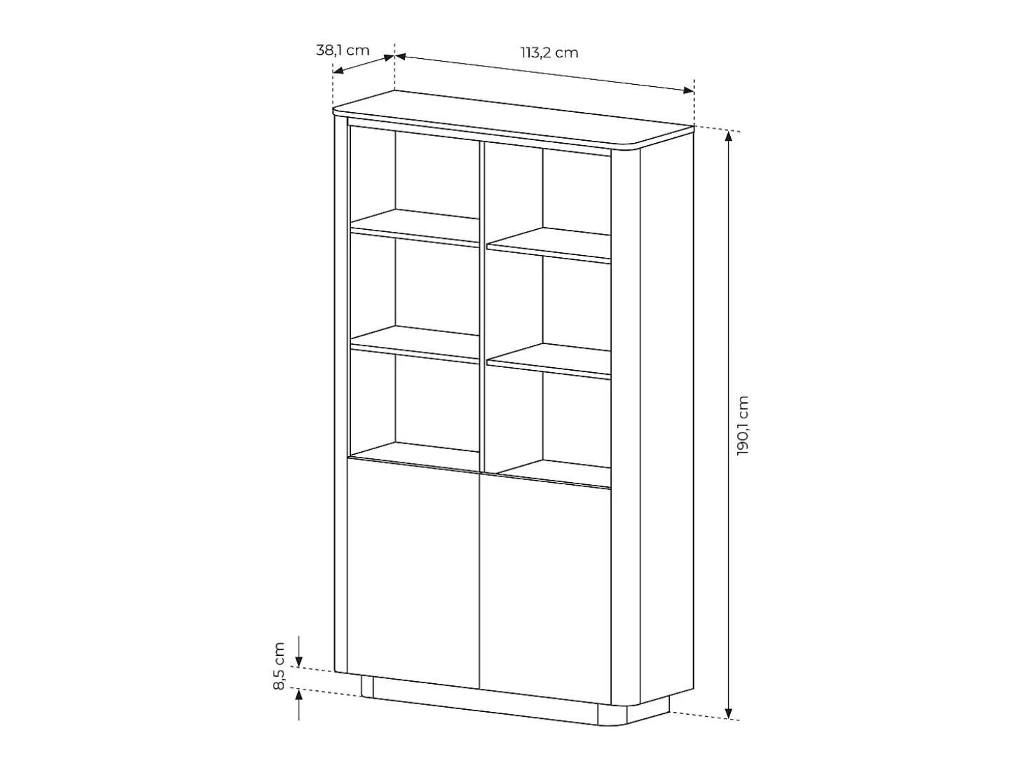 Librería, roble cremona, 113,2 x 190,1 x 38,1 cm