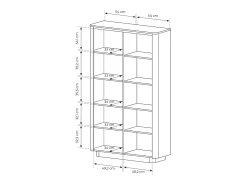 Librería, roble cremona, 113,2 x 190,1 x 38,1 cm