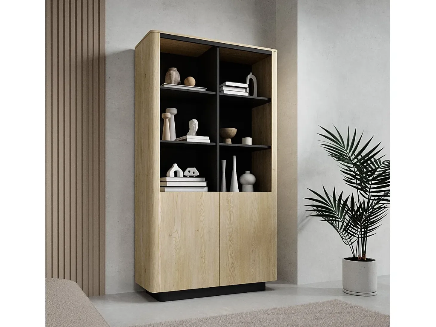 Librería, roble cremona, 113,2 x 190,1 x 38,1 cm