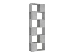 Librería separador contrachapada gris hormigón 60x24x186 cm