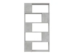 Librería separador contrachapada gris hormigón 80x24x155 cm