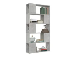Librería separador contrachapada gris hormigón 80x24x155 cm